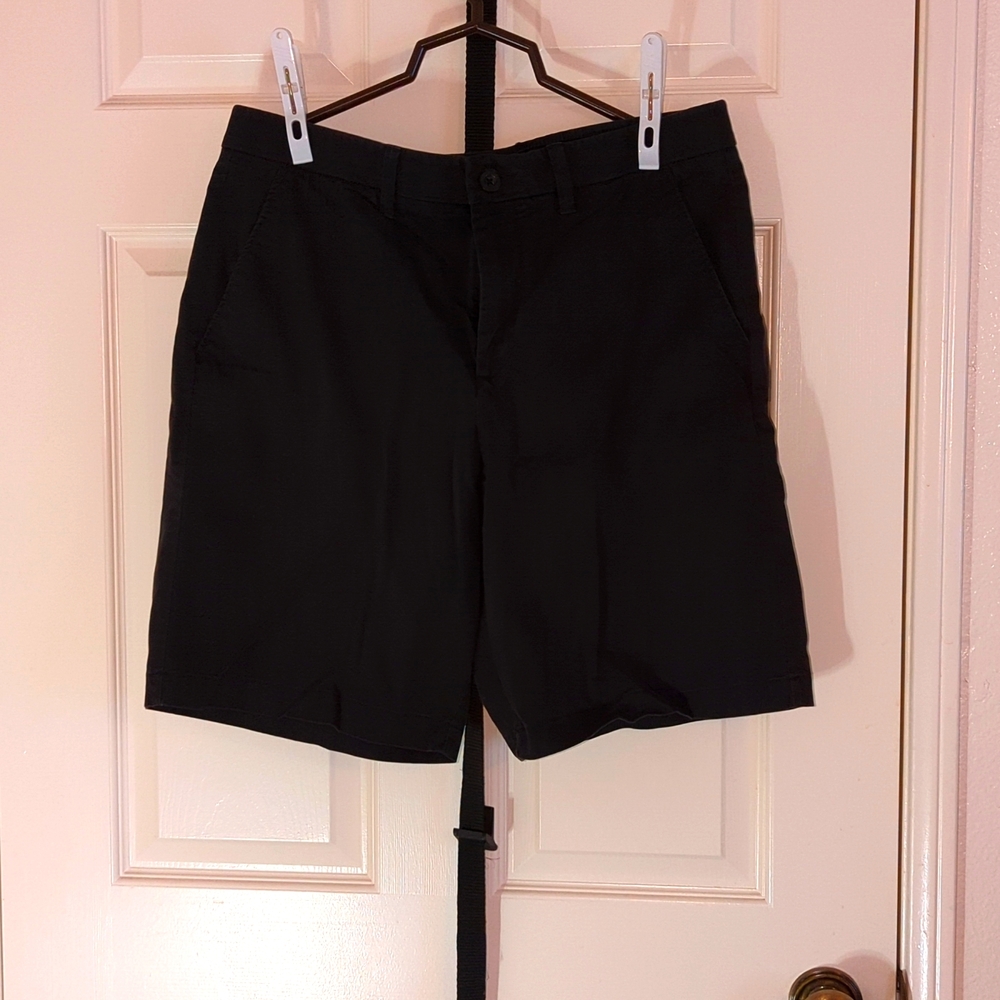 Black Flat Front Shorts